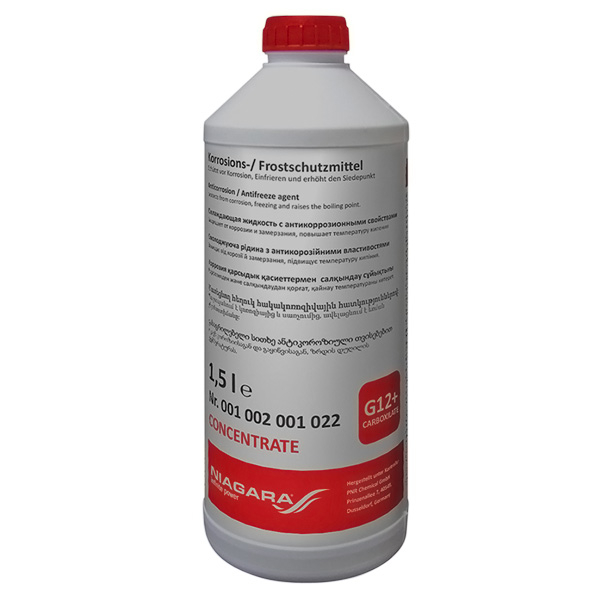 Антифриз NIAGARA RED 12+ красный концетрат - 1,5л 001002001022