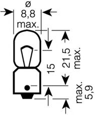 Лампа 12V T4W OSRAM 3893