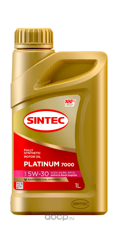Масло SINTEC PLATINUM 7000 5W30 API SL/CF, ACEA A5/B5  1л синт.