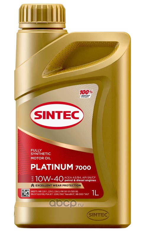 Масло SINTEC PLATINUM 7000 10W-40 A3/B4 1л Molyguard