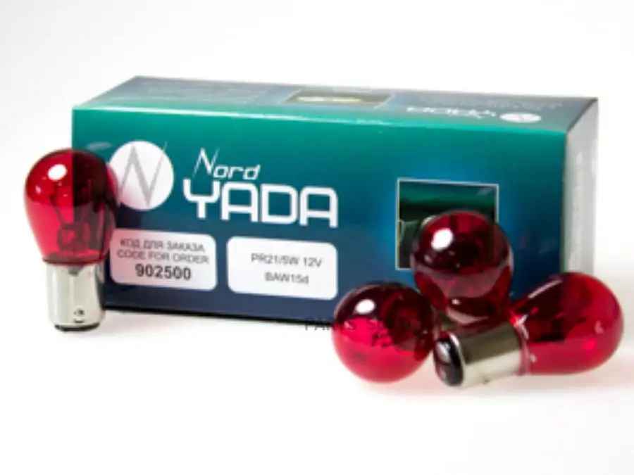 Лампа 12V PR21W 12V BAU15s красная FORD (902500 NORD YADA)