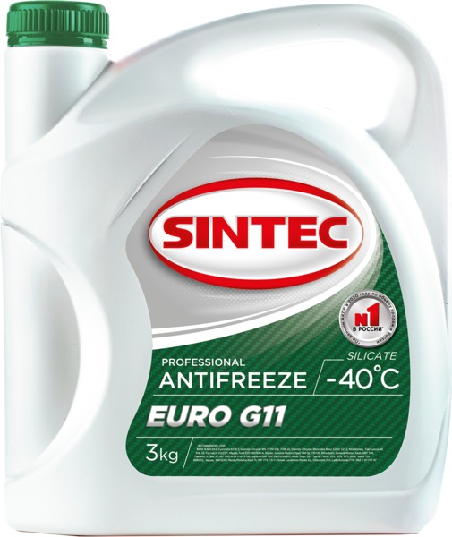 Тосол-антифриз SINTEC Euro G11 зеленый -40 3кг 990465
