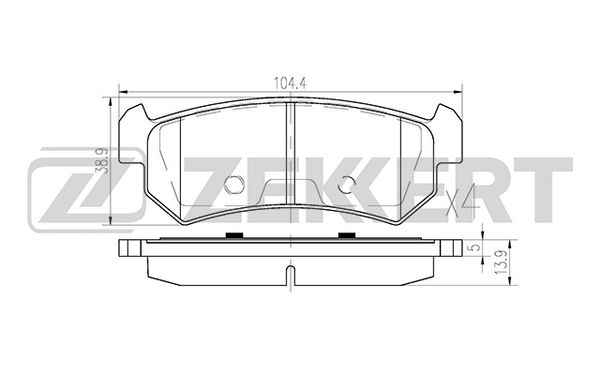 Колодка торм. Lacetti задние  (пр-во Zekkert BS-1308)