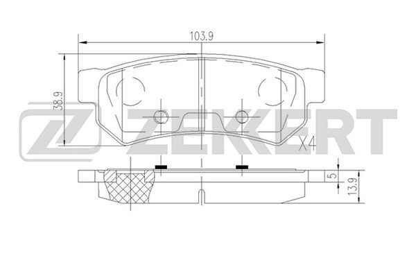 Колодка торм. Lacetti задние  (пр-во Zekkert) BS-2813