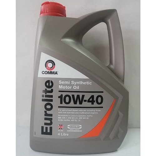 Масло COMMA 10W40 EUROLITE  4L п/син.\MB 229.1, VW 501 01, VW 505 00, ACEA A3/B4, API SN/CF EUL4L