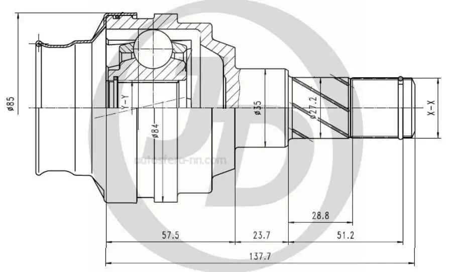 ШРУС /граната/ Lanos 1,5 AVEO внутр. 34*22*35 JD JCN0198 (шрус)