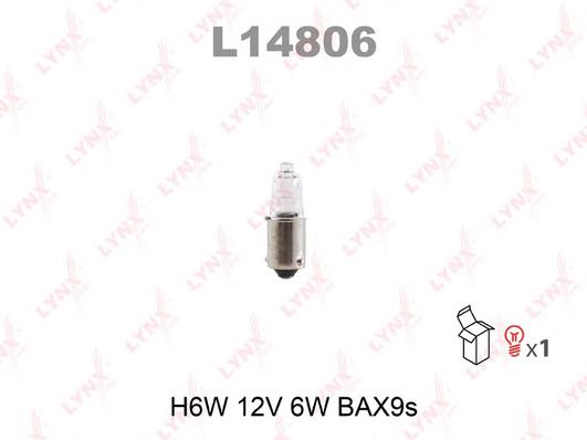 Лампа H6W 12V 6W BAX9S L14806  LYNXauto