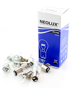 Лампа 12V P21/4W BAZ15d (NEOLX P21/4W N566)(двухк. смещ.)