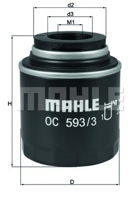 Фильтр масляный. MAHLE/KNECHT OC5933