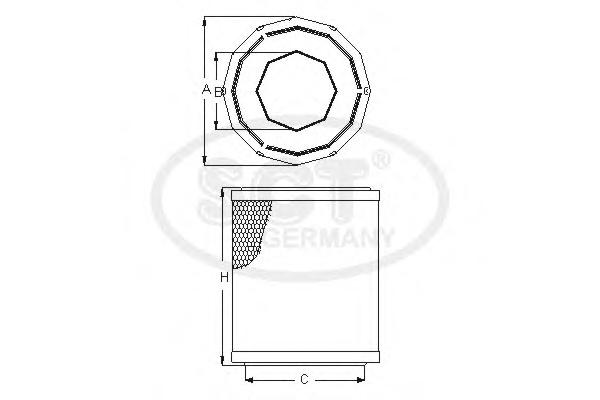 Фильтр воздушный SCT SB 2137 (AM4111) ГАЗ ИНЖЕКТОР (ВЫСОКИЙ)
