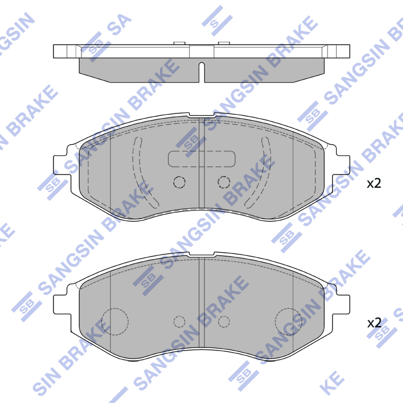 Колодка торм. Aveo передн. Sangsing HQ SP1158 SANGSING SP1158
