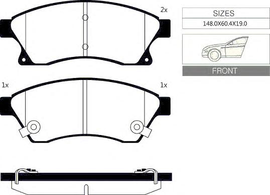 Колодка торм. Cruze/Aveo (T300) 11-  передн. 15 (комплект 4 шт.) SCT SP359