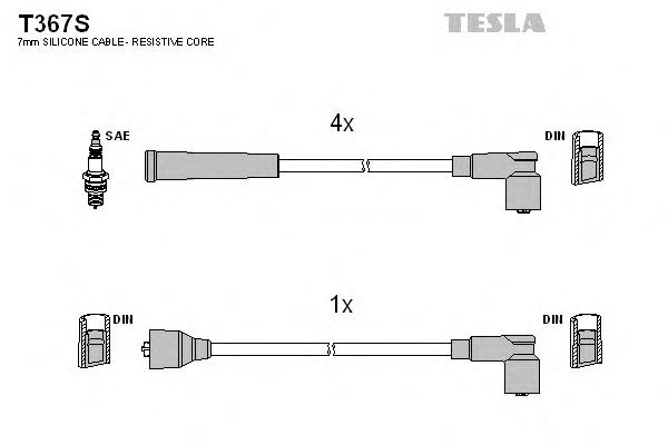 Провод свечи силик. Таврия (пр-во TESLA T367S)