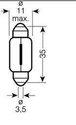 Лампа 12V софитная 38мм белая 10W WC5WLLC10 WINKOD