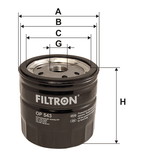 Ф.масл. FORD Transit Filtron OP543  (M22x1,5)